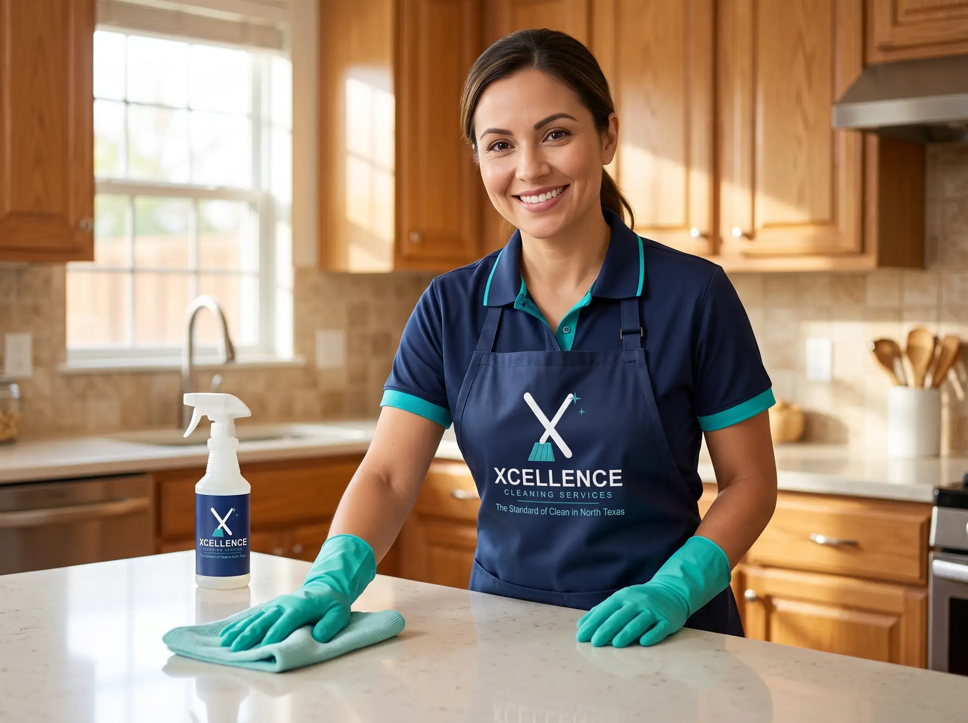 Xcellence Cleaning professional team cleaning a beautiful North Texas home